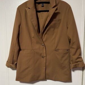Forever 21 Tan Blazer with Button Detail